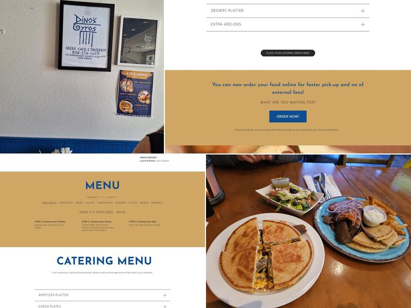 Dino's Gyros Greek Cafe and Taverna Menu