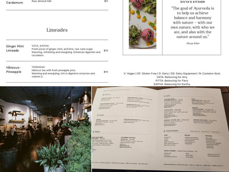 Divya's Kitchen Menu