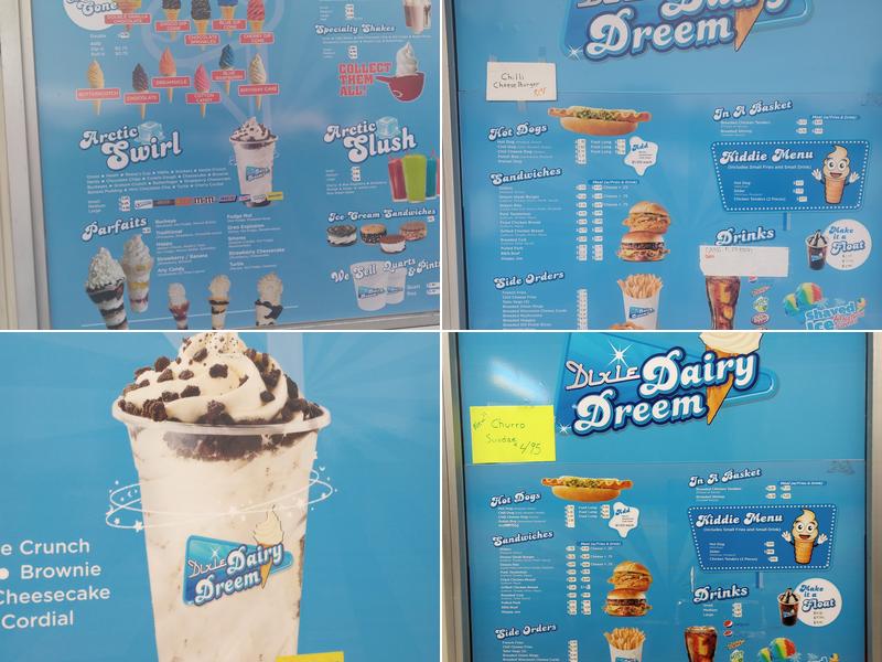 Dixie Dairy Dreem Menu