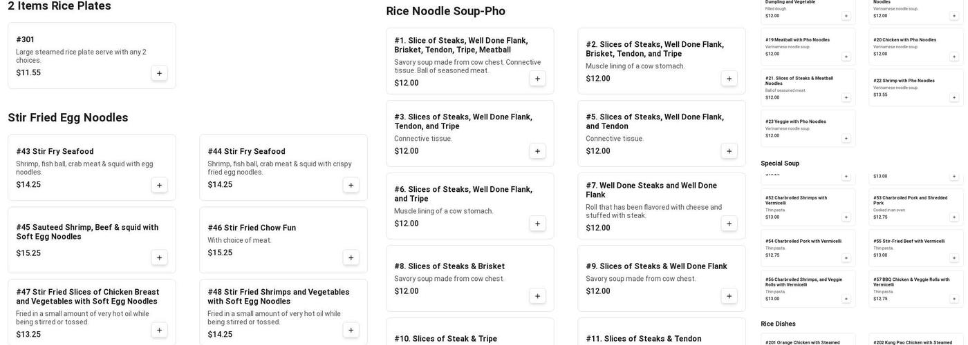 D K Noodle Vietnamese Cuisine Menu