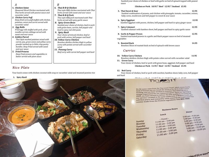 Do Sit Thai Cuisine Menu