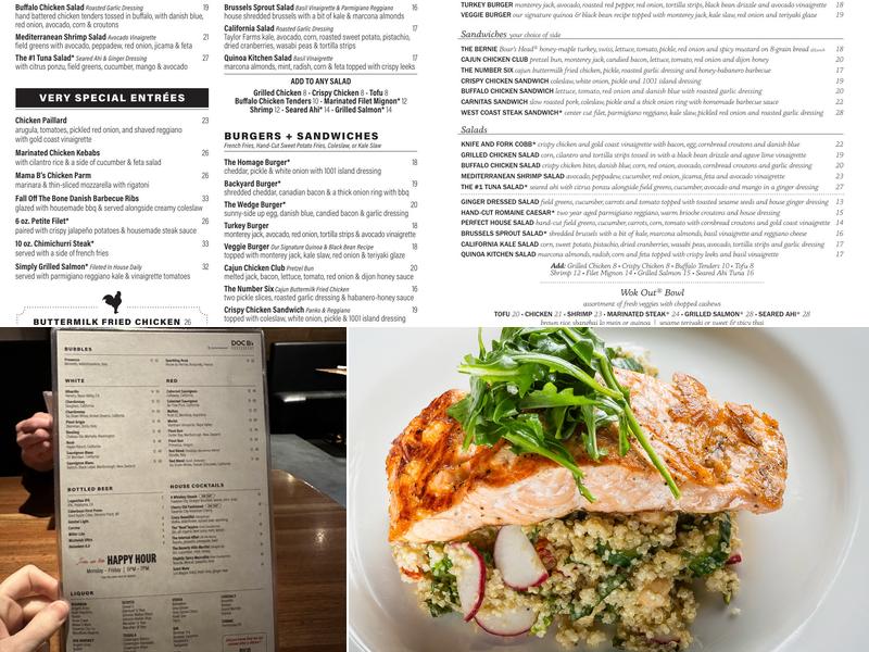 Doc B's Restaurant (Gold Coast) Menu