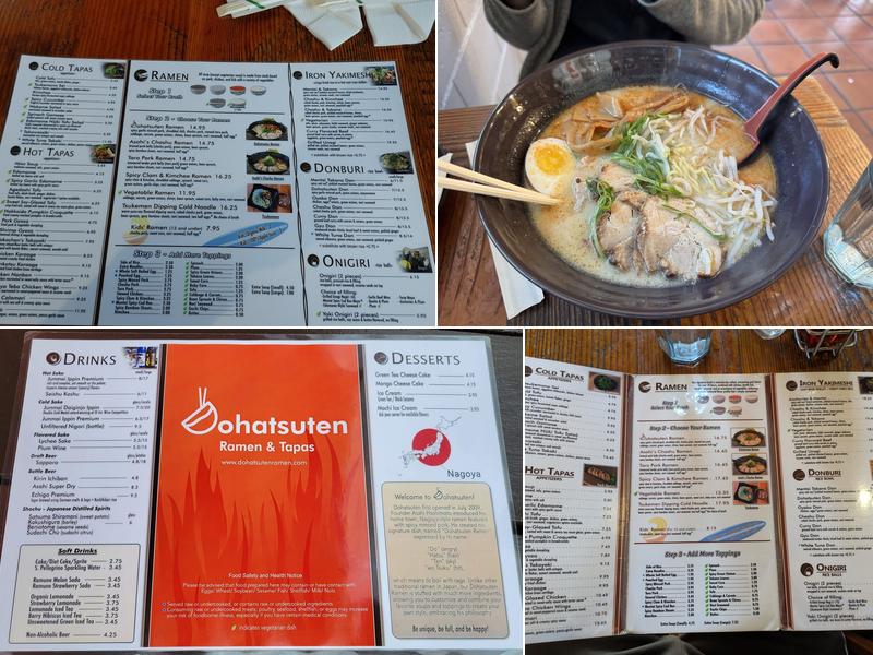 Dohatsuten Ramen & Tapas Menu