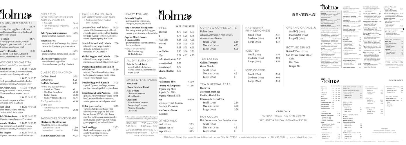 Cafe Dolma Menu