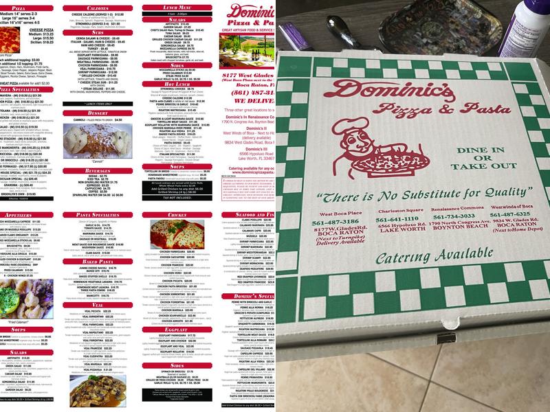 Dominic's II Menu