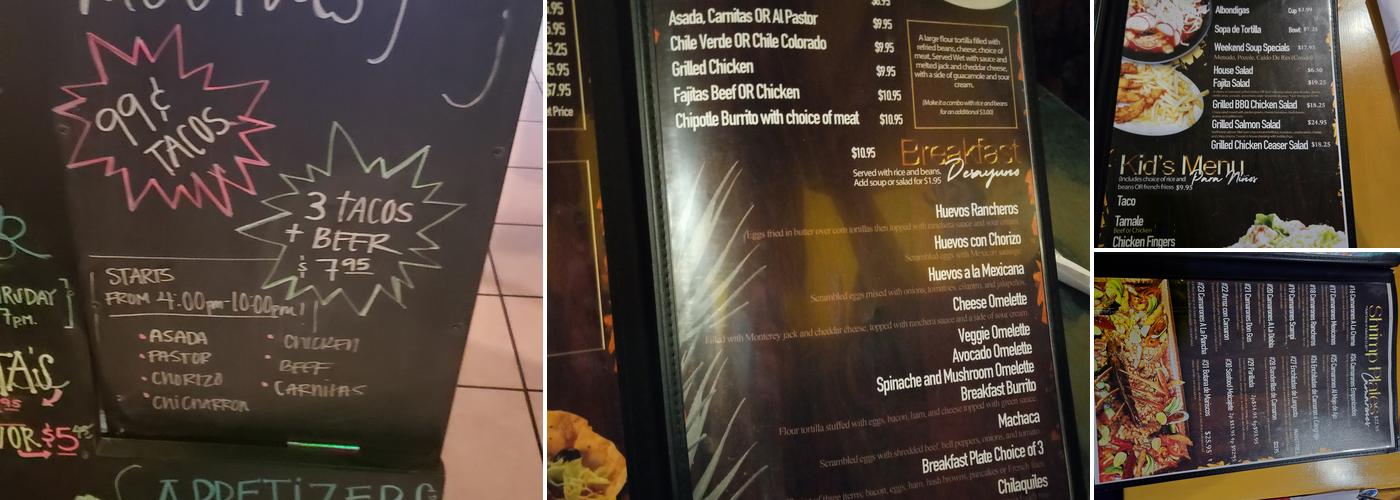 Don Gus Menu