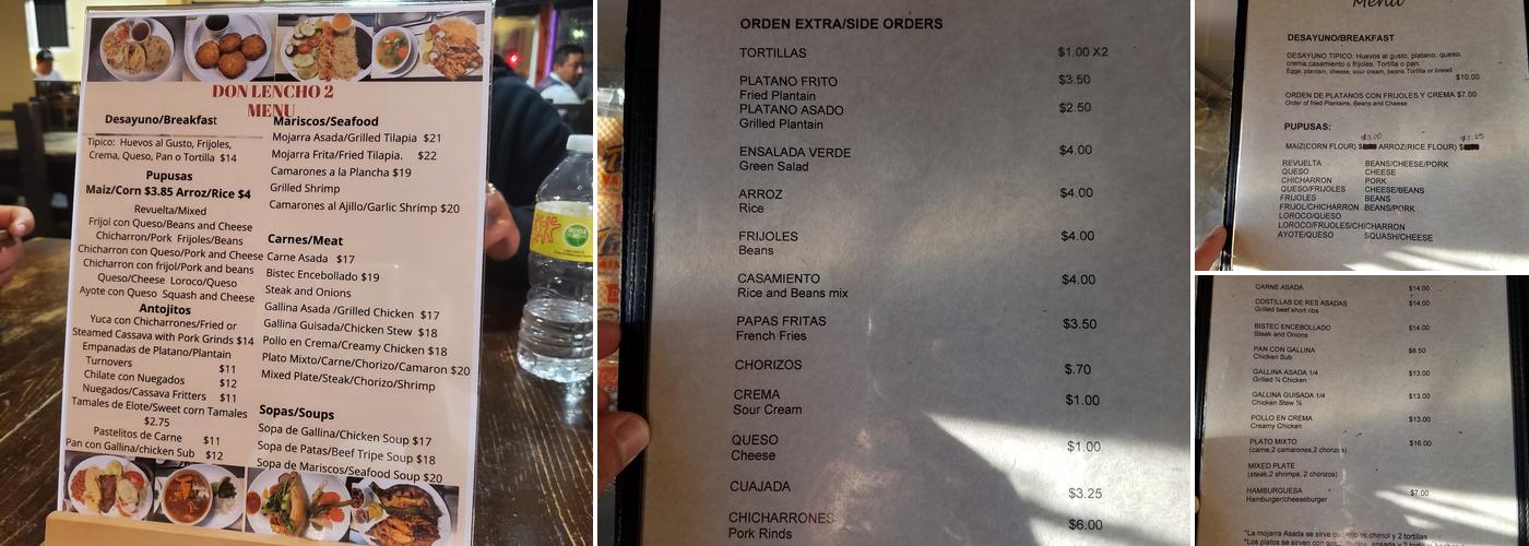 Don Lencho Menu