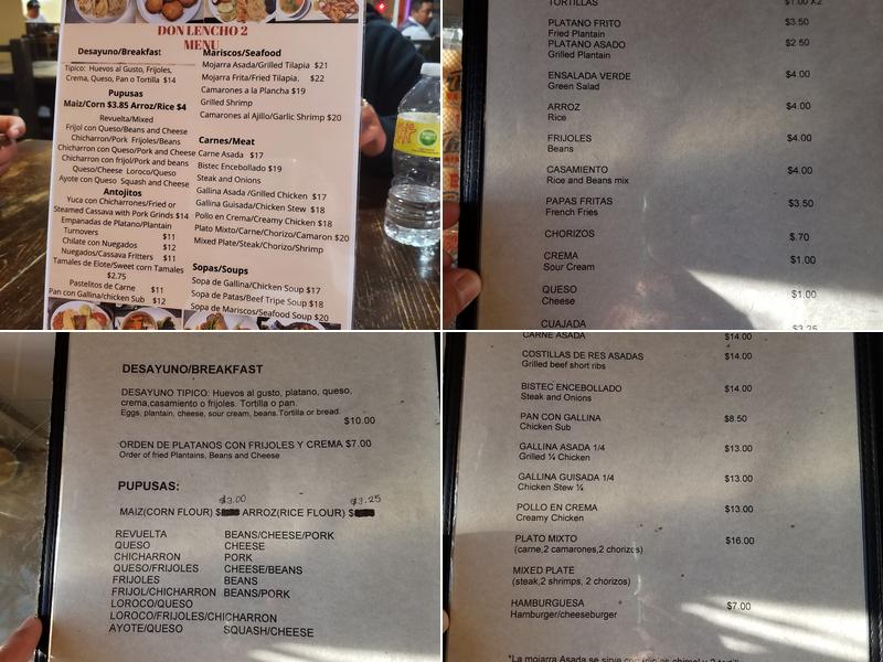 Don Lencho Menu