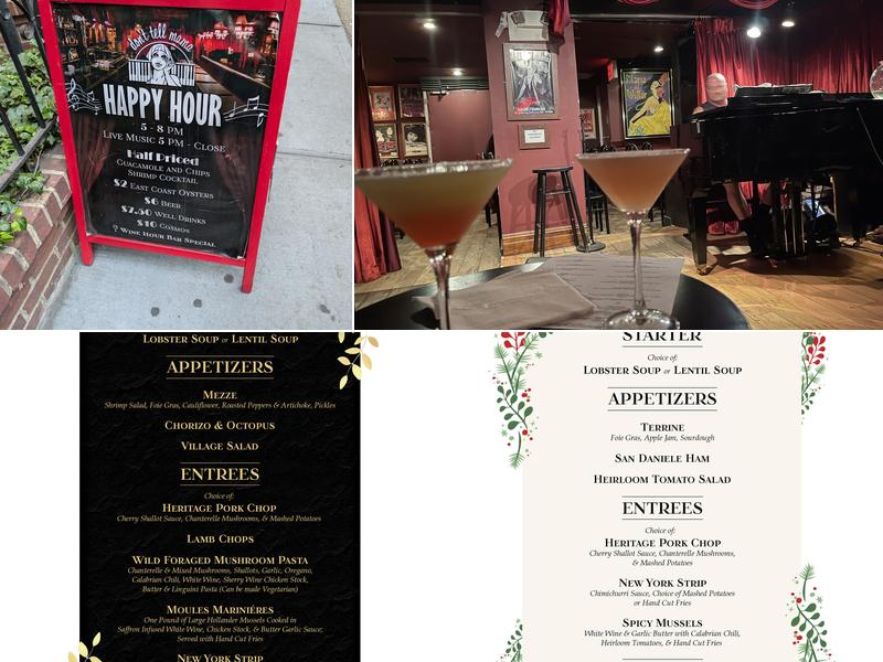 Don't Tell Mama Menu