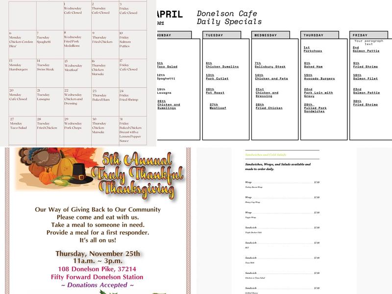 Donelson Cafe and Catering Menu