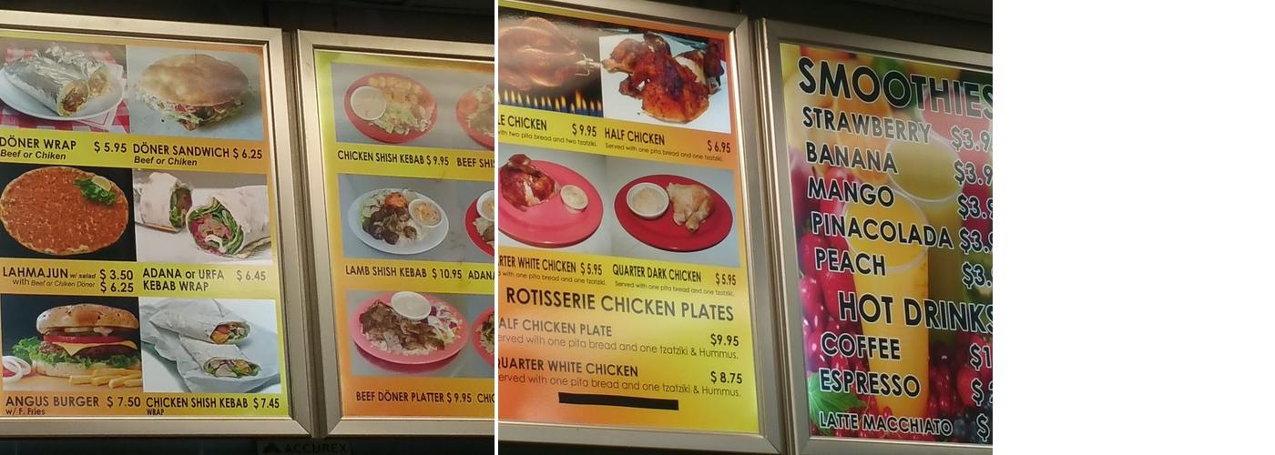 Doner King Menu