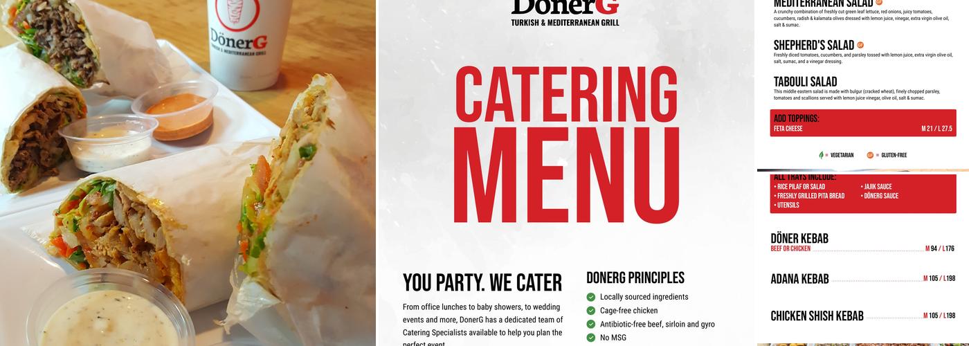 DonerG Turkish & Mediterranean Grill - Anaheim Menu