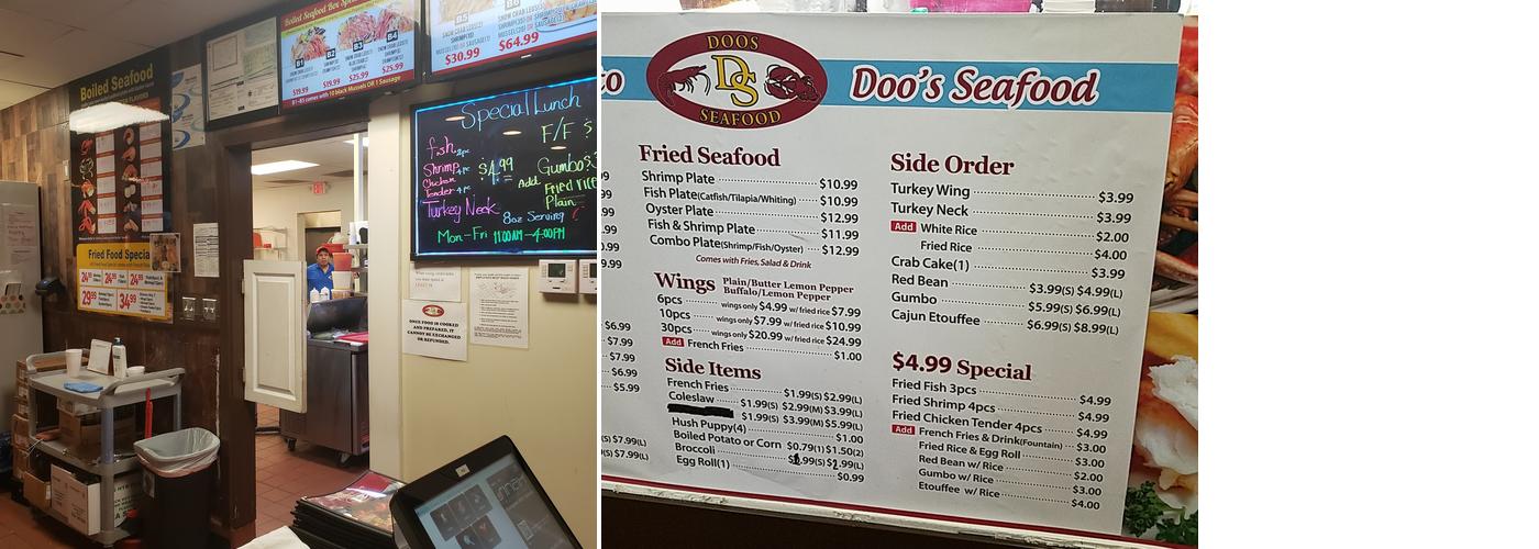 Doo's Seafood Menu