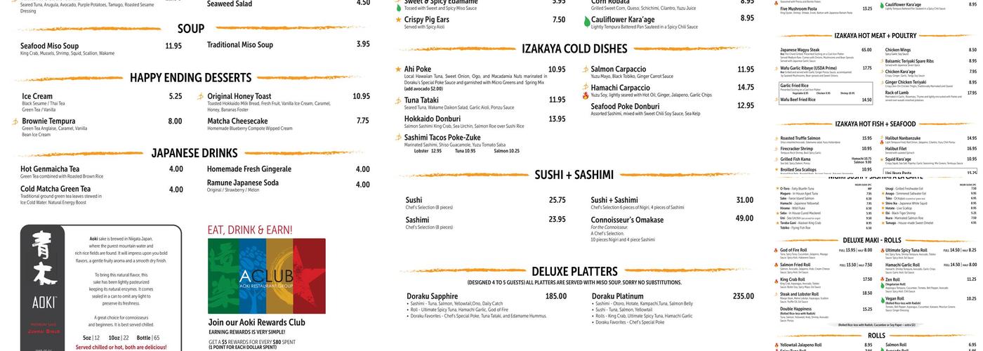 Doraku Menu