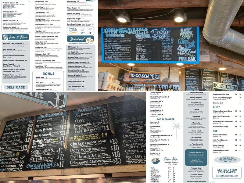 Dory Deli Menu