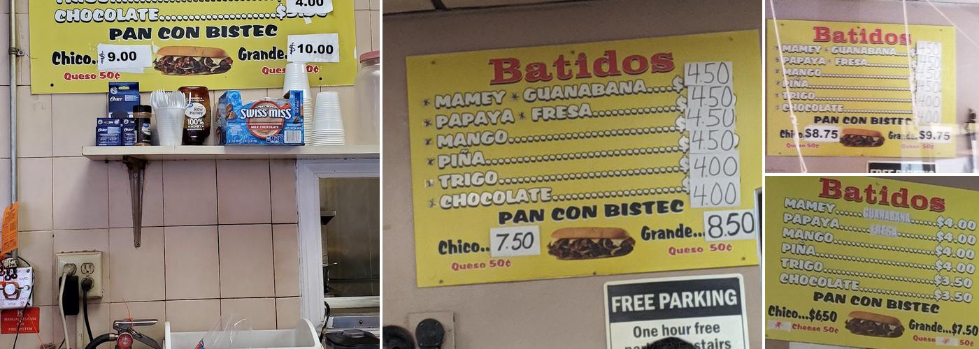 Dos Amigos Menu