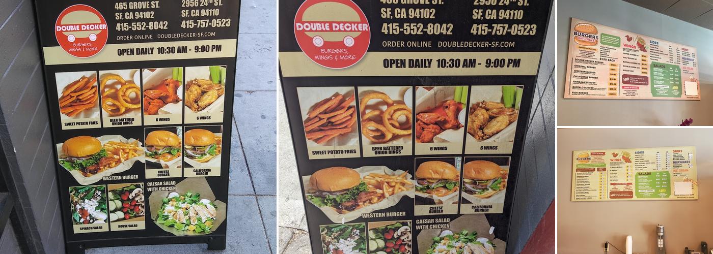 Double Decker Menu