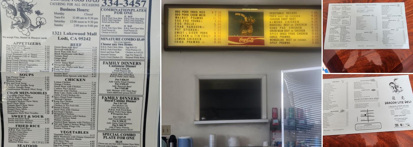 Dragon Lite Deli Menu