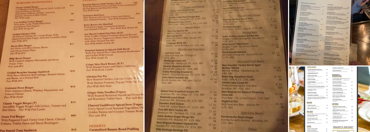 Draught 55 Menu