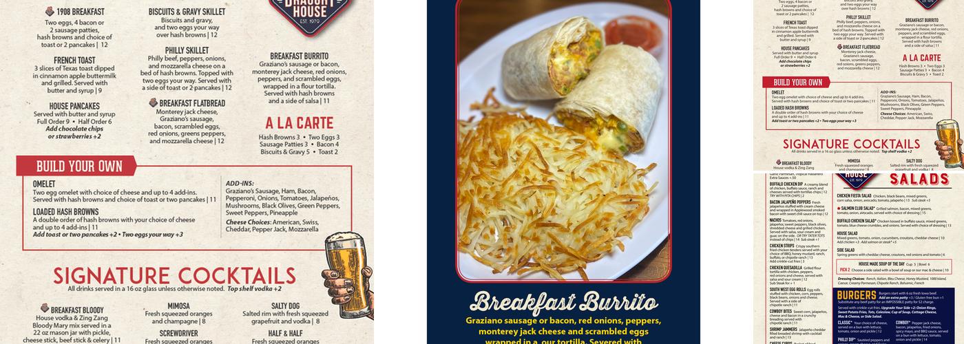 1908 Draught House Menu