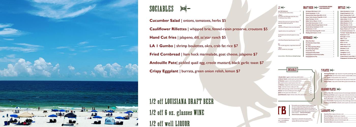 DTB-Down the Bayou Menu