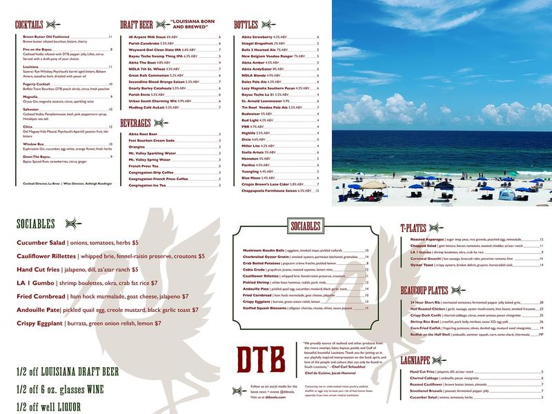 DTB-Down the Bayou Menu