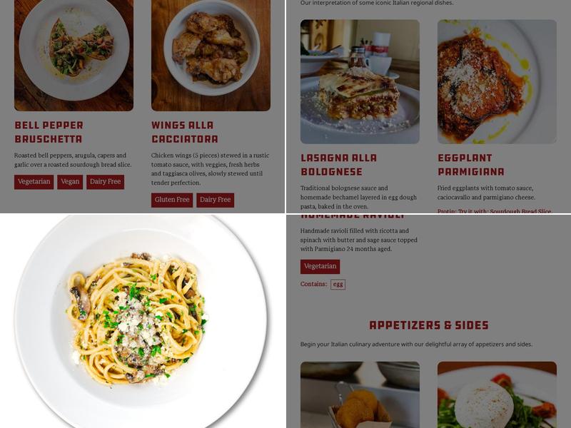 Due' Cucina Italiana - Capitol Hill Menu