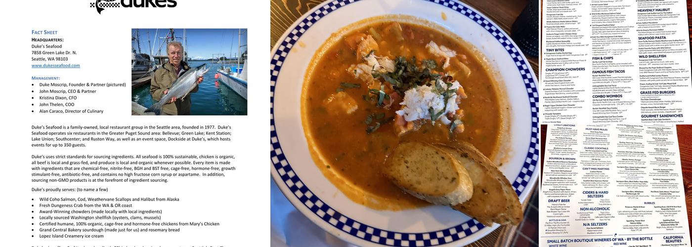 Duke’s Seafood Bellevue Menu
