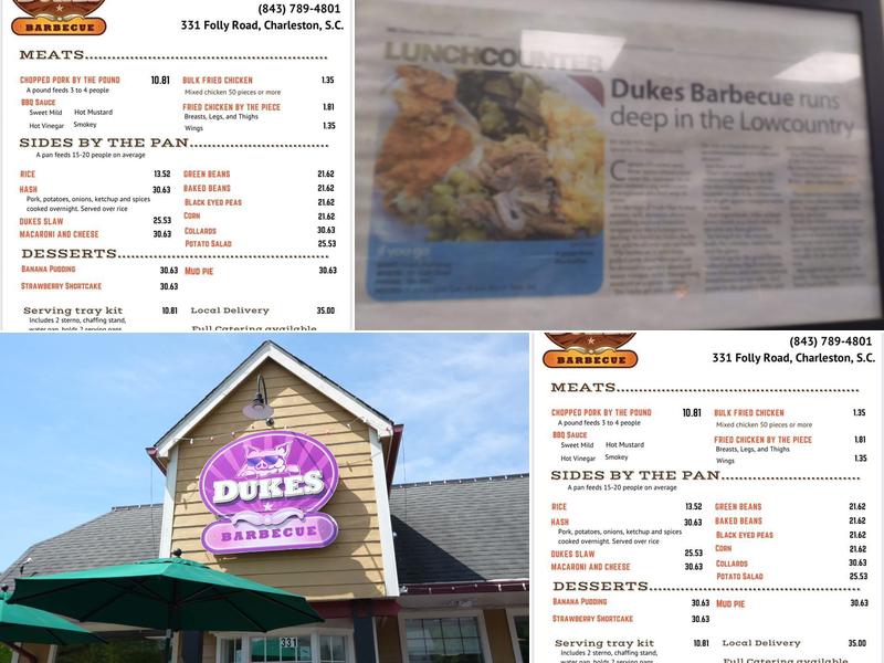 Dukes Barbecue Menu