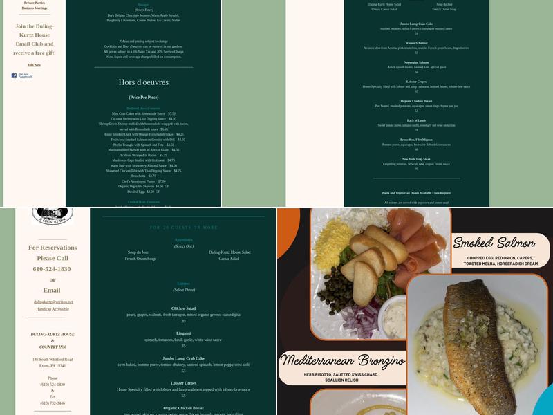 Duling-Kurtz House & Country Inn Menu