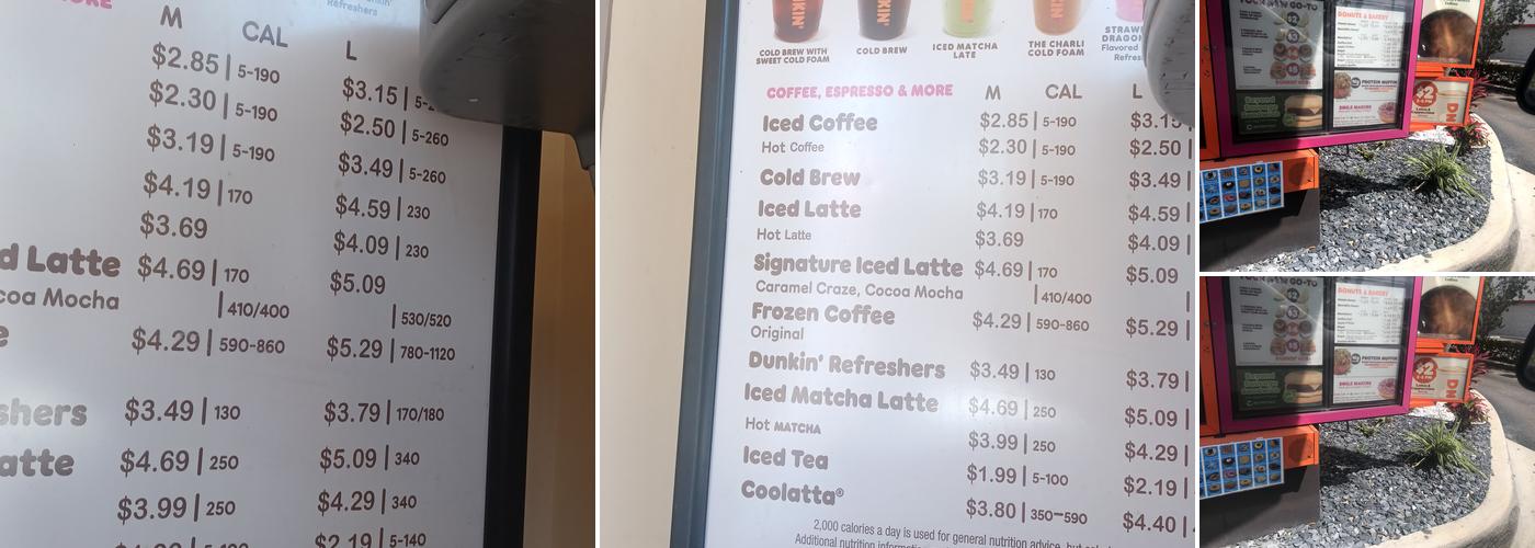 Dunkin' Menu