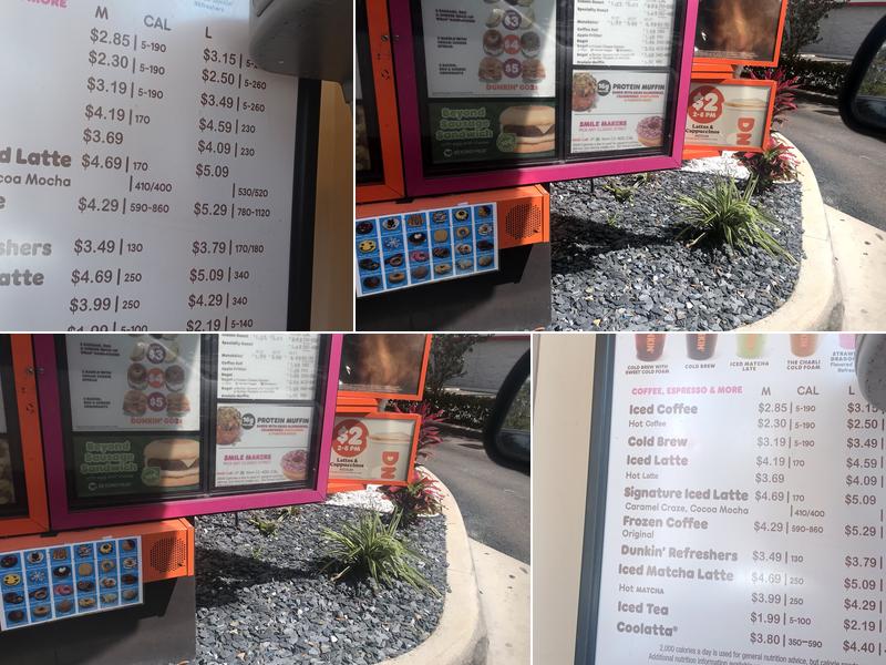 Dunkin' Menu