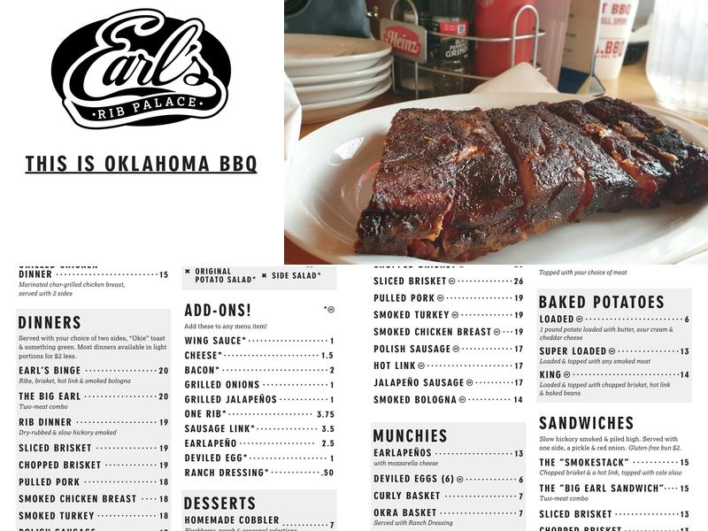 Earl's Rib Palace Menu