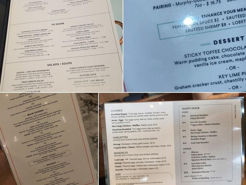Earls Kitchen + Bar Menu