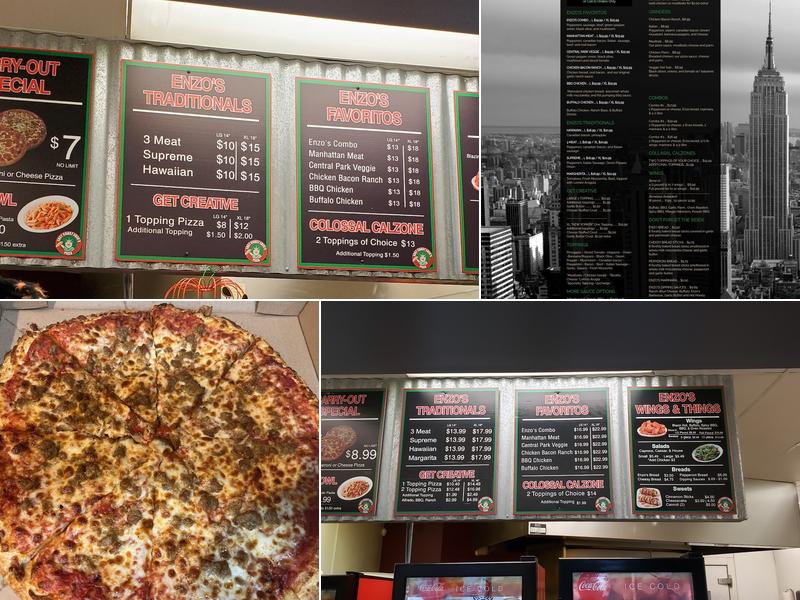 East Coast Enzo's Pizza Menu