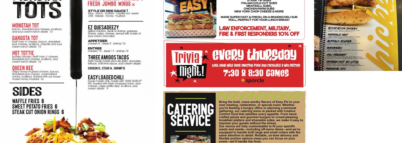 Easy Pie Revere Menu