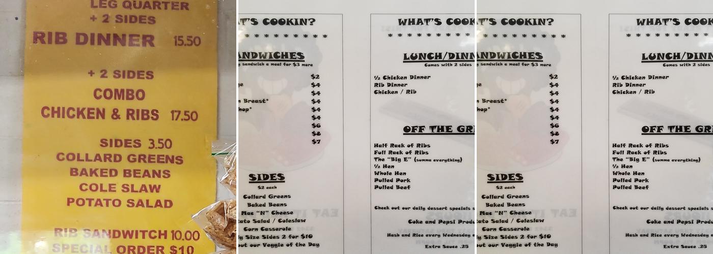 Eat It All BBQ, LLC Menu