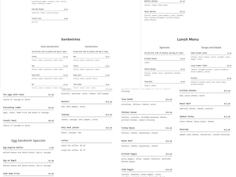 Eda's Cafe Breakfast Lunch and Catering Menu