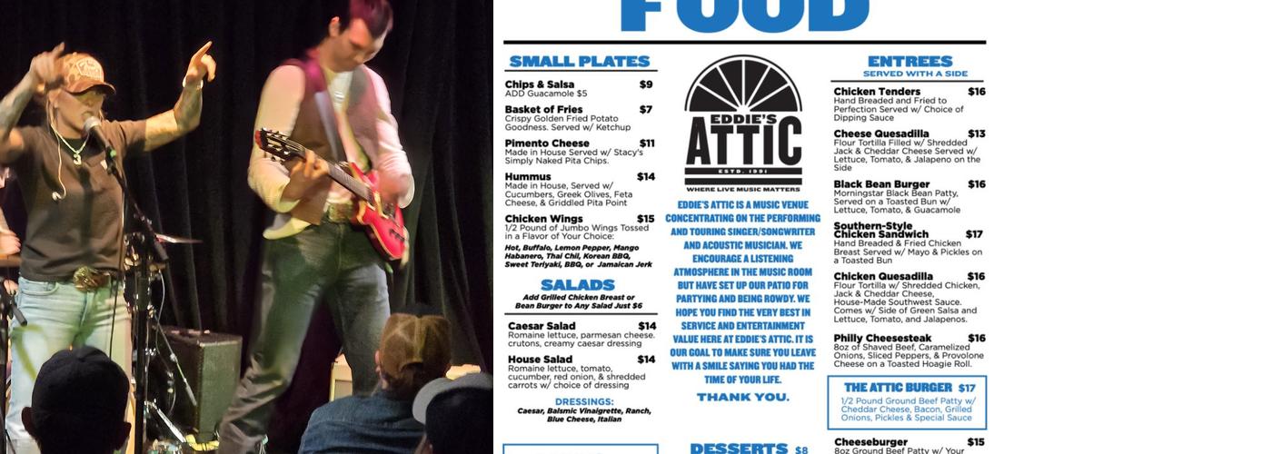 Eddie's Attic Menu