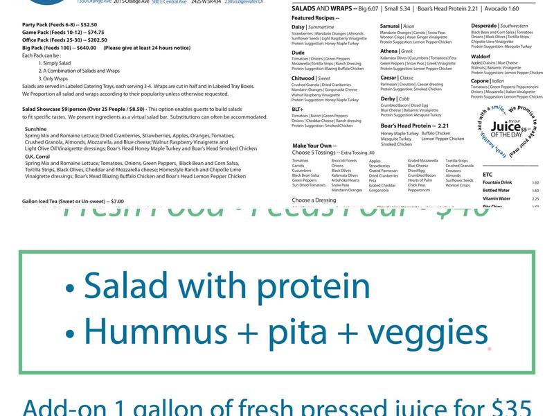 Eden's Fresh Co. Menu