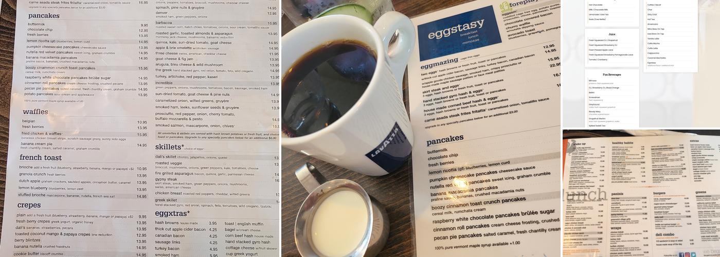 EGGstasy Menu