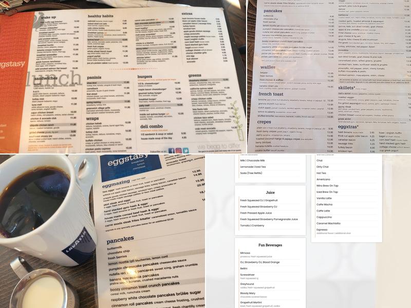 EGGstasy Menu