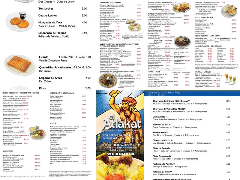 El Atlakat Sunset Menu