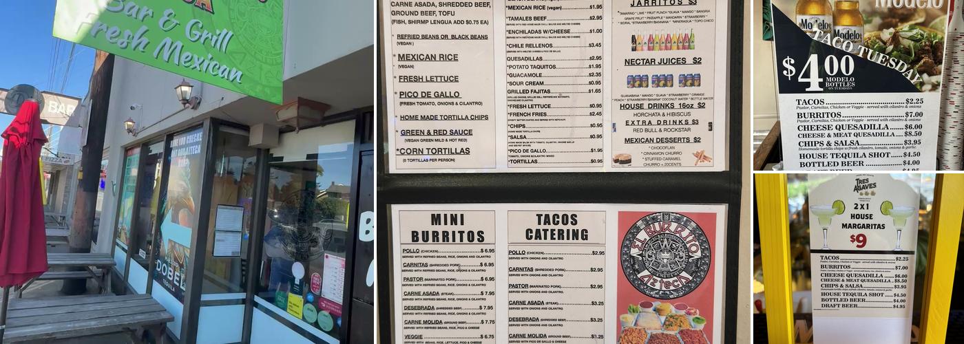 El Burrito Azteca | Sandy Blvd Menu