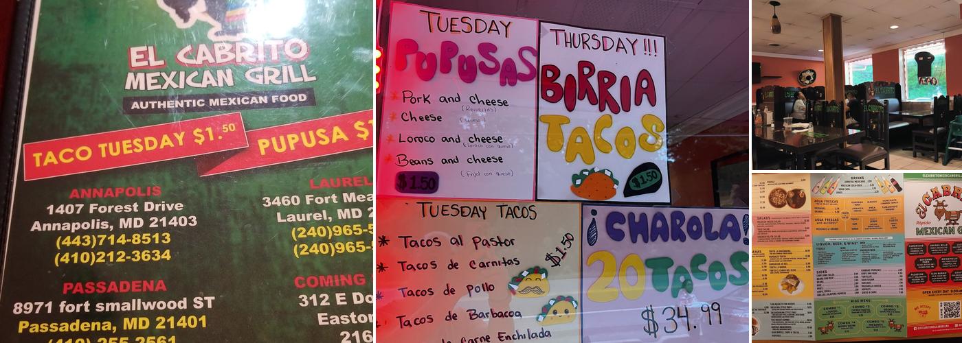 El Cabrito Mexican Grill Menu