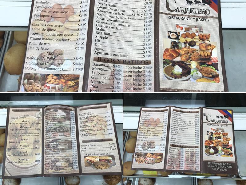 El Carretero Menu