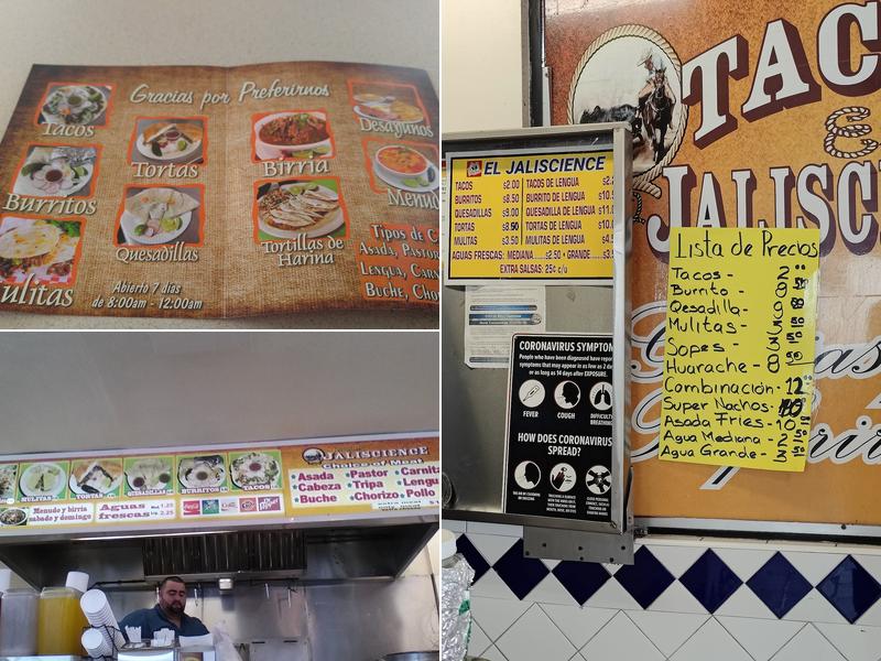 Tacos El Jaliscience Menu