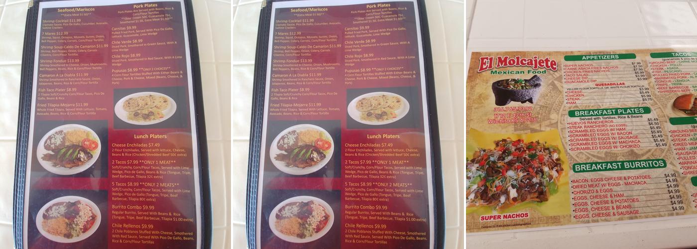 El Molcajete Menu
