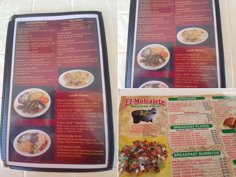 El Molcajete Menu