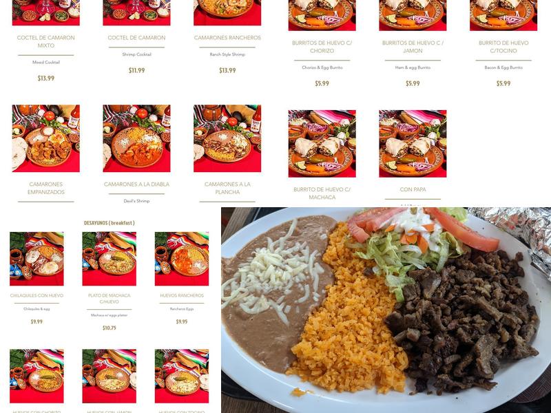 El Nuevo Taquito Menu